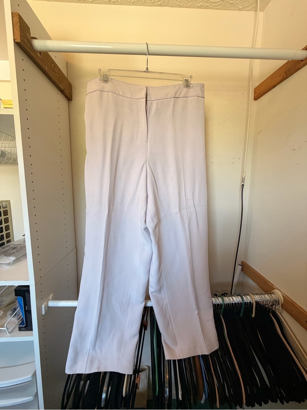 Bloomingdale's Light Lavender Wide-Leg Pants 100% silk